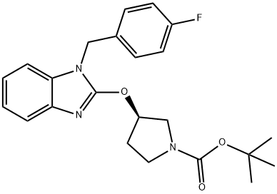 (R)-3-[1-(4-氟-苄基)-1H-苯并咪唑-2-基氧基]-吡咯烷-1-羧酸叔丁基酯,1354006-88-4,结构式