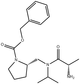 (S)-2-{[((S)-2-AMino-propionyl)-isopropyl-aMino]-Methyl}-pyrrolidine-1-carboxylic acid benzyl ester 结构式