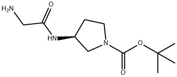 (S)-3-(2-AMino-acetylaMino)-pyrrolidine-1-carboxylic acid tert-butyl ester Struktur
