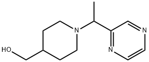 [1-(1-吡嗪-2-基-乙基)-哌啶-4-基]-甲醇 结构式