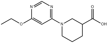 1-(6-乙氧基-嘧啶-4-基)-哌啶-3-羧酸, 1353984-32-3, 结构式