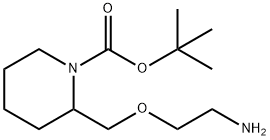 2-(2-AMino-ethoxyMethyl)-piperidine-1-carboxylic acid tert-butyl ester Struktur