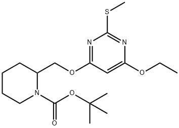 2-(6-Ethoxy-2-Methylsulfanyl-pyriMidin-4-yloxyMethyl)-piperidine-1-carboxylic acid tert-butyl ester Structure