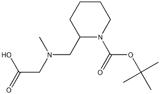 2-[(CarboxyMethyl-Methyl-aMino)-Methyl]-piperidine-1-carboxylic acid tert-butyl ester 化学構造式