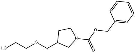 3-(2-Hydroxy-ethylsulfanylMethyl)-pyrrolidine-1-carboxylic acid benzyl ester,1353962-86-3,结构式