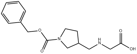 3-[(CarboxyMethyl-aMino)-Methyl]-pyrrolidine-1-carboxylic acid benzyl ester,1353947-61-1,结构式