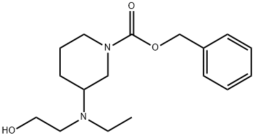 3-[Ethyl-(2-hydroxy-ethyl)-aMino]-piperidine-1-carboxylic acid benzyl ester 结构式