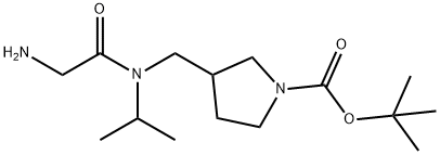 3-{[(2-AMino-acetyl)-isopropyl-aMino]-Methyl}-pyrrolidine-1-carboxylic acid tert-butyl ester,1353946-85-6,结构式