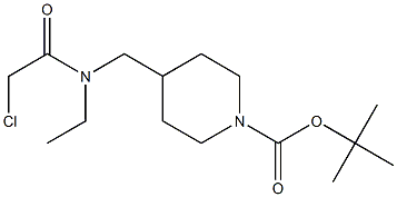 4-{[(2-Chloro-acetyl)-ethyl-aMino]-Methyl}-piperidine-1-carboxylic acid tert-butyl ester Struktur