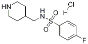 4-氟-N-哌啶-4-基甲基-苯磺酰胺盐酸盐 结构式