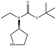 Ethyl-(S)-pyrrolidin-3-yl-carbaMic acid tert-butyl ester 化学構造式