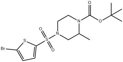 4-(5-Bromo-thiophene-2-sulfonyl)-2-methyl-piperazine-1-carboxylic acid tert-butyl ester Struktur