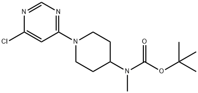 [1-(6-氯-嘧啶-4-基)-哌啶-4-基]-甲基-氨基甲酸叔丁基酯, 1261234-79-0, 结构式