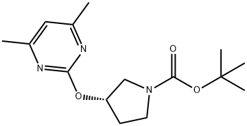 (S)-3-(4,6-Dimethyl-pyrimidin-2-yloxy)-pyrrolidine-1-carboxylic acid tert-butyl ester Structure