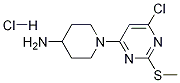 1-(6-Chloro-2-methylsulfanyl-pyrimidin-4-yl)-piperidin-4-ylamine hydrochloride Struktur