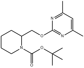 2-(4,6-二甲基-嘧啶-2-基氧基甲基)-哌啶-1-羧酸叔丁基酯 结构式