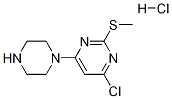 4-Chloro-2-methylsulfanyl-6-piperazin-1-yl-pyrimidine hydrochloride Struktur