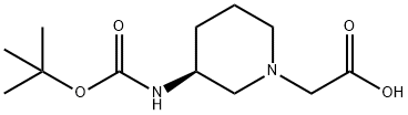 ((S)-3-tert-ButoxycarbonylaMino-piperidin-1-yl)-acetic acid Struktur