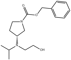 (R)-3-[(2-Hydroxy-ethyl)-isopropyl-aMino]-pyrrolidine-1-carboxylic acid benzyl ester Structure
