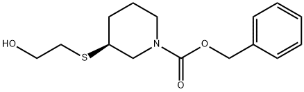 (S)-3-(2-Hydroxy-ethylsulfanyl)-piperidine-1-carboxylic acid benzyl ester Struktur