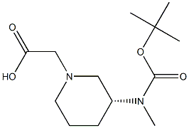 [(R)-3-(tert-Butoxycarbonyl-Methyl-aMino)-piperidin-1-yl]-acetic acid Struktur