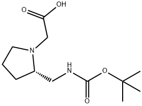 [(S)-2-(tert-ButoxycarbonylaMino-Methyl)-pyrrolidin-1-yl]-acetic acid Structure