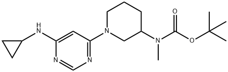 [1-(6-环丙基氨基-嘧啶-4-基)-哌啶-3-基]-甲基-氨基甲酸叔丁基酯,1353984-49-2,结构式