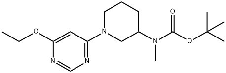 [1-(6-乙氧基-嘧啶-4-基)-哌啶-3-基]-甲基-氨基甲酸叔丁基酯, 1353984-21-0, 结构式