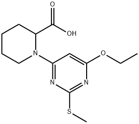 1-(6-Ethoxy-2-Methylsulfanyl-pyriMidin-4-yl)-piperidine-2-carboxylic acid|1-(6-乙氧基-2-甲硫基-嘧啶-4-基)-哌啶-2-羧酸