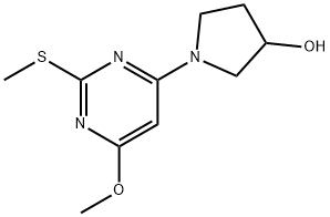 1-(6-Methoxy-2-Methylsulfanyl-pyriMidin-4-yl)-pyrrolidin-3-ol 化学構造式