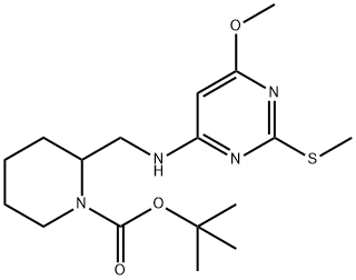 2-[(6-Methoxy-2-Methylsulfanyl-pyriMidin-4-ylaMino)-Methyl]-piperidine-1-carboxylic acid tert-butyl ester Struktur