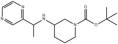 3-(1-吡嗪-2-基-乙基氨基)-哌啶-1-羧酸叔丁基酯 结构式