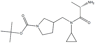 3-{[((S)-2-AMino-propionyl)-cyclopropyl-aMino]-Methyl}-pyrrolidine-1-carboxylic acid tert-butyl ester 结构式