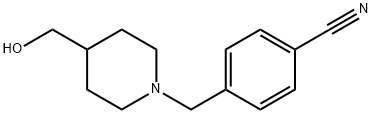 4-(4-羟甲基哌啶-1-基甲基)-苄腈, 180847-37-4, 结构式