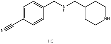 4-{[(哌啶-4-基甲基)-氨基]-甲基}-苄腈盐酸盐,1353974-17-0,结构式