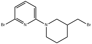 6'-ブロモ-3-ブロモメチル-3,4,5,6-テトラヒドロ-2H-[1,2']ビピリジニル 化学構造式