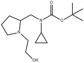 Cyclopropyl-[1-(2-hydroxy-ethyl)-pyrrolidin-2-ylMethyl]-carbaMic acid tert-butyl ester 化学構造式