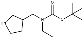 Ethyl-pyrrolidin-3-ylmethyl-carbamic acid tert-butyl ester 化学構造式