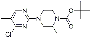 4-(4-Chloro-5-methyl-pyrimidin-2-yl)-2-methyl-piperazine-1-carboxylic acid tert-butyl ester Struktur