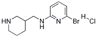 (6-Bromo-pyridin-2-yl)-piperidin-3-ylmethyl-amine hydrochloride 化学構造式