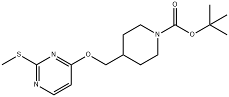 4-(2-Methylsulfanyl-pyrimidin-4-yloxymethyl)-piperidine-1-carboxylic acid tert-butyl ester Struktur