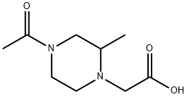 (4-Acetyl-2-Methyl-piperazin-1-yl)-acetic acid 化学構造式