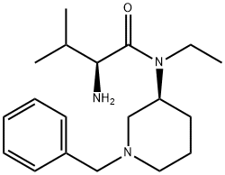 (S)-2-AMino-N-((S)-1-benzyl-piperidin-3-yl)-N-ethyl-3-Methyl-butyraMide 化学構造式