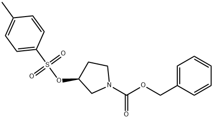 (S)-3-(甲苯-4-磺酰氧基)-吡咯烷-1-羧酸苄基酯 结构式