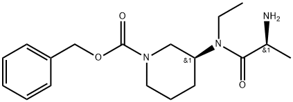 (S)-3-[((S)-2-AMino-propionyl)-ethyl-aMino]-piperidine-1-carboxylic acid benzyl ester 化学構造式