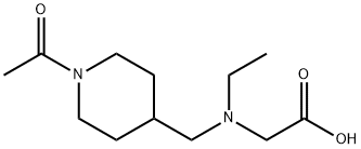 [(1-Acetyl-piperidin-4-ylMethyl)-ethyl-aMino]-acetic acid 化学構造式