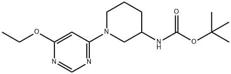 [1-(6-乙氧基-嘧啶-4-基)-哌啶-3-基]-氨基甲酸叔丁基酯,1353954-53-6,结构式