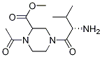 1-Acetyl-4-((S)-2-aMino-3-Methyl-butyryl)-piperazine-2-carboxylic acid Methyl ester 化学構造式