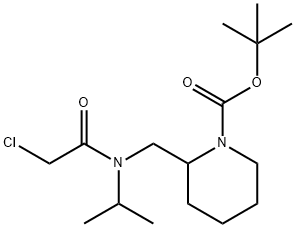 2-{[(2-Chloro-acetyl)-isopropyl-aMino]-Methyl}-piperidine-1-carboxylic acid tert-butyl ester 化学構造式