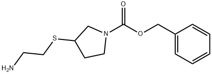 3-(2-AMino-ethylsulfanyl)-pyrrolidine-1-carboxylic acid benzyl ester Struktur